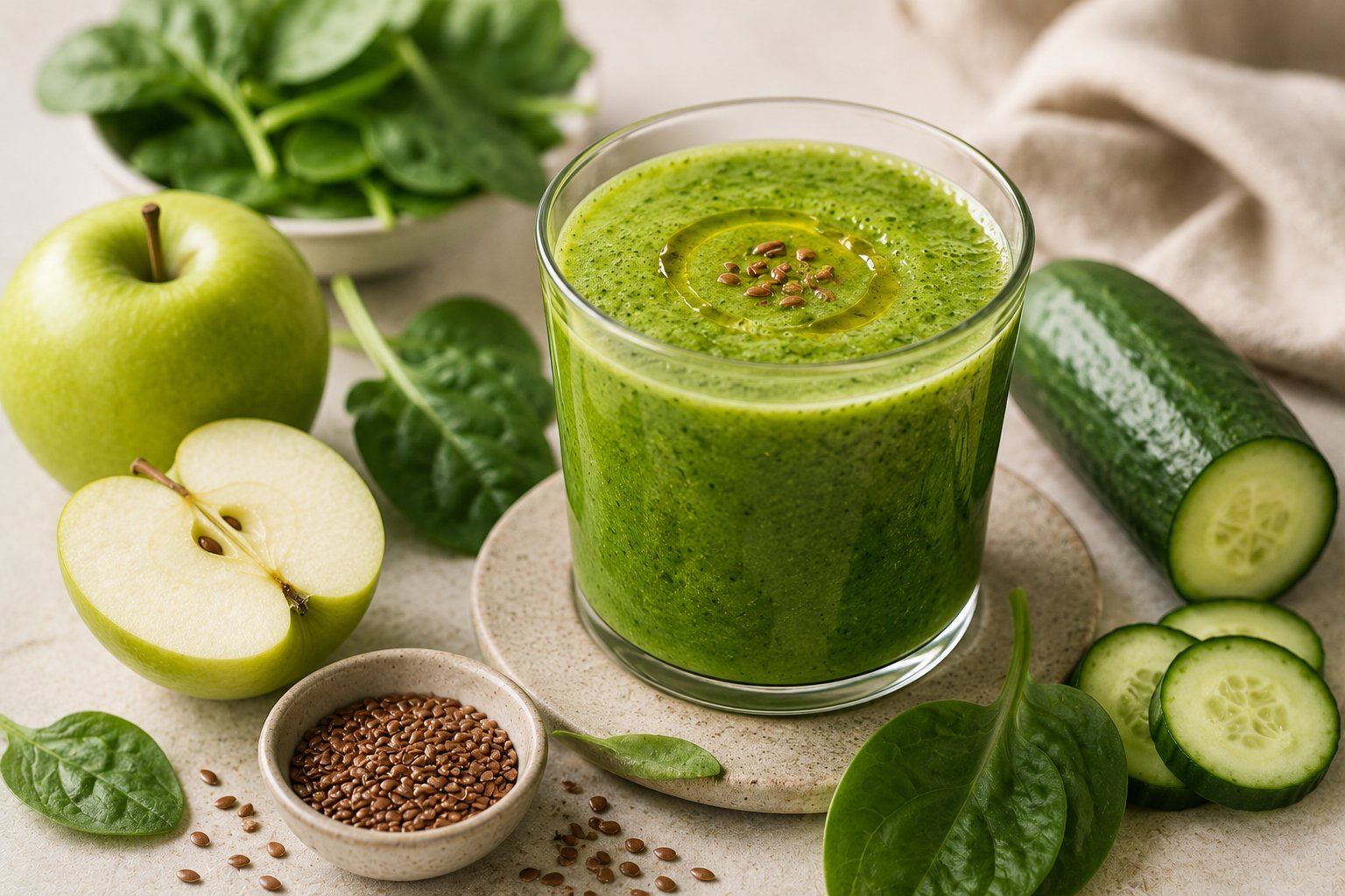Grüner Apfel-Spinat-Smoothie