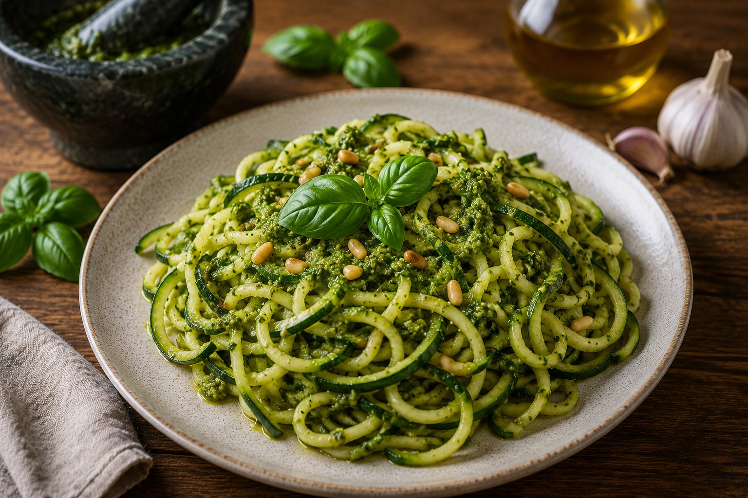 Rohe Zucchini-Spaghetti